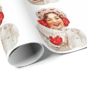 メリークリスマスの女の子 ラッピングペーパー (ロールコーナー)