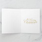 メリークリスマスの女性と青いクリスマスツリー カード (内部)