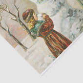 メリークリスマスの女性、子供と雪だるまの休日 薄葉紙 (詳細)