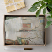 メリークリスマスの女性、子供と雪だるまの休日 薄葉紙 (ギフト)