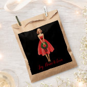 メリークリスマスの好意バッグ フェイバーバッグ (クリップ留めされた状態)