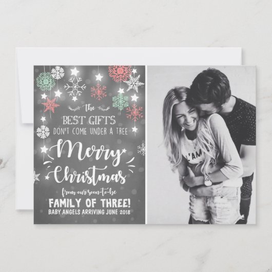 メリークリスマスの妊娠の黒板の発表 シーズンカード (正面)