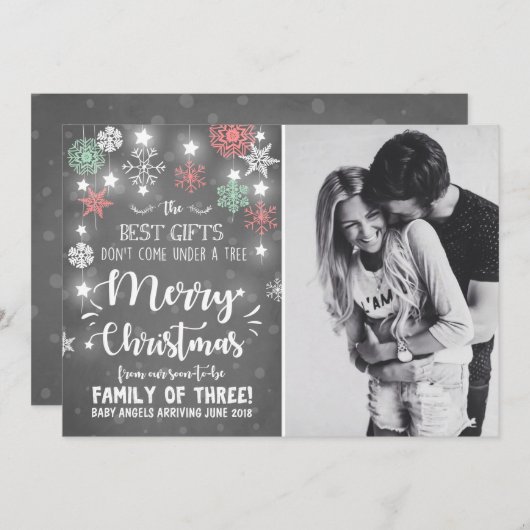 メリークリスマスの妊娠の黒板の発表 シーズンカード (正面/裏面)