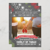 メリークリスマスの妊娠素朴発表 シーズンカード (正面/裏面)