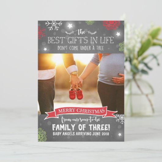 メリークリスマスの妊娠素朴発表 シーズンカード (スタンド正面)