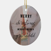 メリークリスマスの妊娠/ベビー告知の写真 セラミックオーナメント (右)