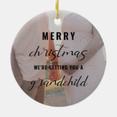 メリークリスマスの妊娠/ベビー告知の写真 セラミックオーナメント (裏面)