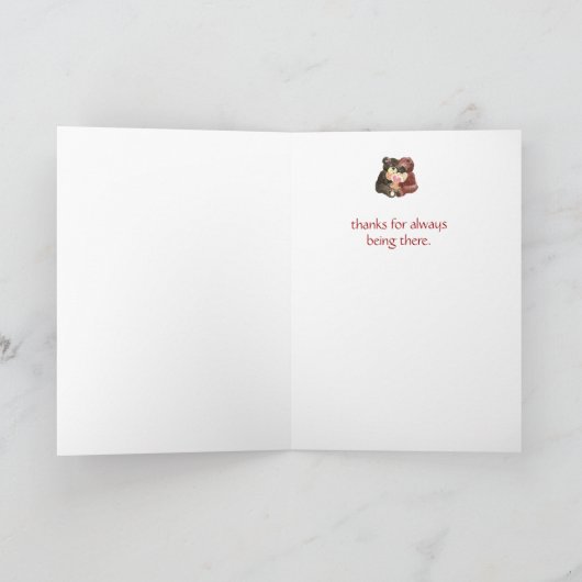 メリークリスマスの姉妹、テディー・ベアの抱擁 シーズンカード (内部)