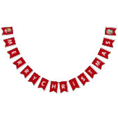 メリークリスマスの娘の赤と白写真 バンティングフラッグ (全)