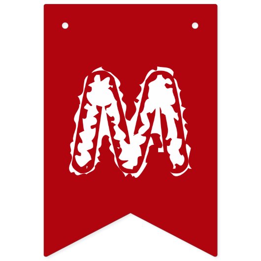 メリークリスマスの娘の赤と白写真 バンティングフラッグ (第2の旗)