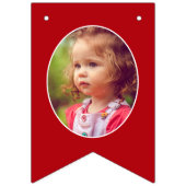 メリークリスマスの娘の赤と白写真 バンティングフラッグ (第1の旗)