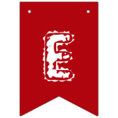 メリークリスマスの娘の赤と白写真 バンティングフラッグ (第3の旗)