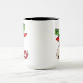 メリークリスマスの子犬のパグ マグカップ (中央)