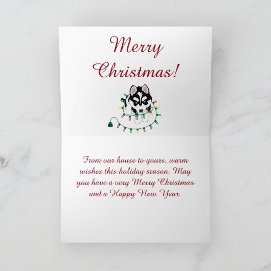メリークリスマスの子犬カード シーズンカード (内部)