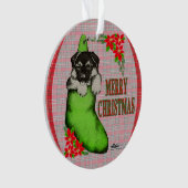 メリークリスマスの子犬 オーナメント (正面)