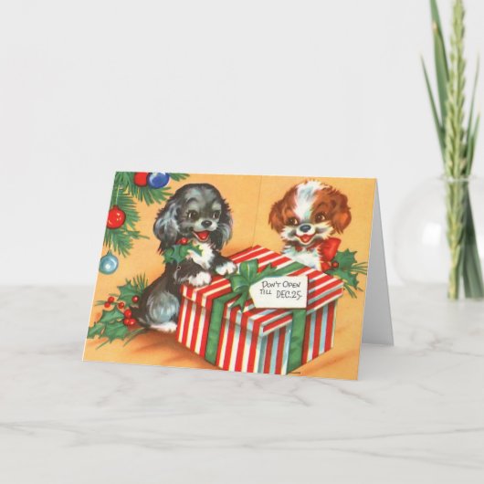 メリークリスマスの子犬 シーズンカード (正面)