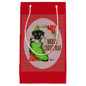 メリークリスマスの子犬 スモールペーパーバッグ (正面)