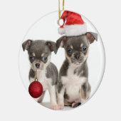 メリークリスマスの子犬 セラミックオーナメント (左)
