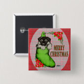 メリークリスマスの子犬 缶バッジ (正面&裏面)