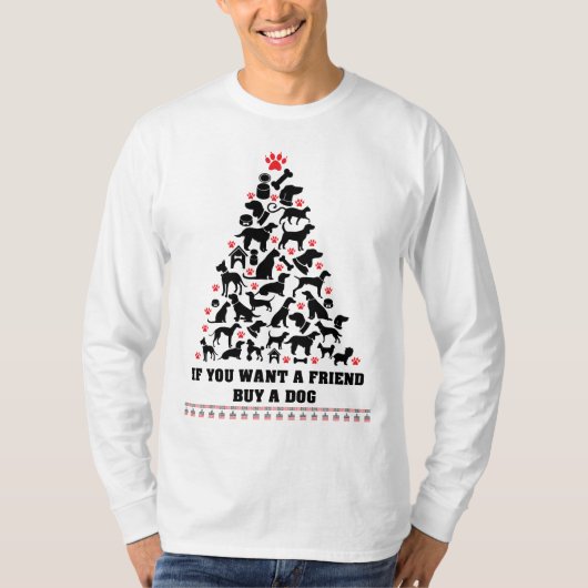 メリークリスマスの子犬 Tシャツ (正面)