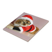 メリークリスマスの子猫猫のサンタのスーツ タイル (側面)