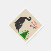 メリークリスマスの子猫 スタンダードカクテルナプキン (角)