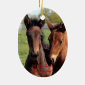 メリークリスマスの子馬のオーナメント セラミックオーナメント (裏面)