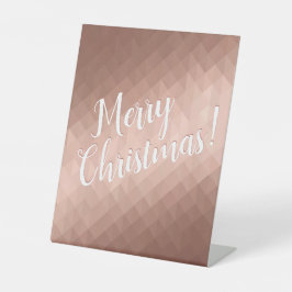 メリークリスマスの季節の休日バラ金ゴールド文字 台座サイン