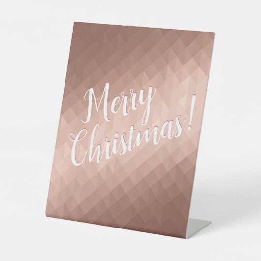 メリークリスマスの季節の休日バラ金ゴールド文字 台座サイン (正面)