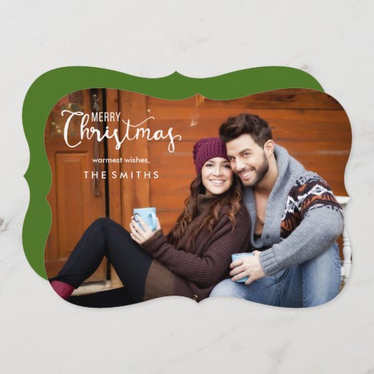 メリークリスマスの完全な写真の平らなクリスマスカード シーズンカード (正面/裏面)