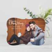 メリークリスマスの完全な写真の平らなクリスマスカード シーズンカード (スタンド正面)