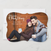 メリークリスマスの完全な写真の平らなクリスマスカード シーズンカード (正面)