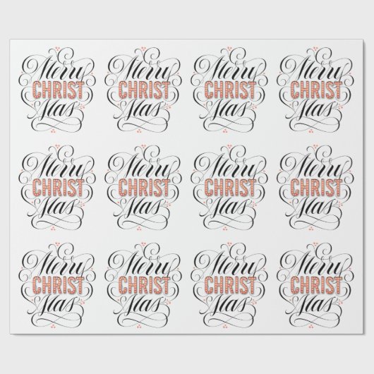 メリークリスマスの宗教赤灯の書道 ラッピングペーパー (フラット)