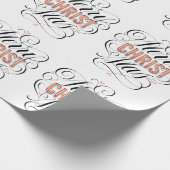 メリークリスマスの宗教赤灯の書道 ラッピングペーパー (角)