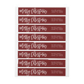 メリークリスマスの宛名ラベル、覆い ラップアラウンドラベル (シート)