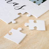 メリークリスマスの家族の写真モダン素朴エレガント ジグソーパズル (側面)