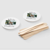 メリークリスマスの家族の写真モダン素朴エレガント ハンドファン (組立なし)