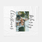 メリークリスマスの家族の写真モダン素朴エレガント フリースブランケット (正面(横))