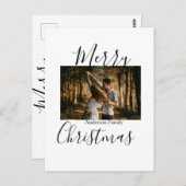 メリークリスマスの家族の写真モダン素朴エレガント ポストカード (正面/裏面)