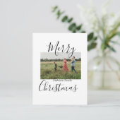 メリークリスマスの家族の写真モダン素朴エレガント ポストカード (スタンド正面)