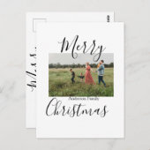 メリークリスマスの家族の写真モダン素朴エレガント ポストカード (正面/裏面)