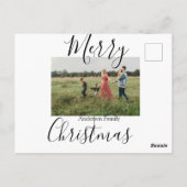 メリークリスマスの家族の写真モダン素朴エレガント ポストカード (裏面)