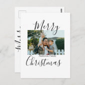 メリークリスマスの家族の写真モダン素朴エレガント ポストカード (正面/裏面)