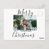 メリークリスマスの家族の写真モダン素朴エレガント ポストカード (裏面)
