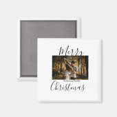 メリークリスマスの家族の写真モダン素朴エレガント マグネット (正面/裏面)