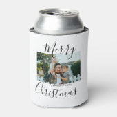 メリークリスマスの家族の写真モダン素朴エレガント 缶クーラー (缶正面)