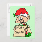 メリークリスマスの小妖精や小人の郵便はがき シーズンポストカード (正面/裏面)