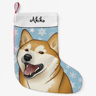 メリークリスマスの幸せな柴犬のストッキング スモールクリスマスストッキング
