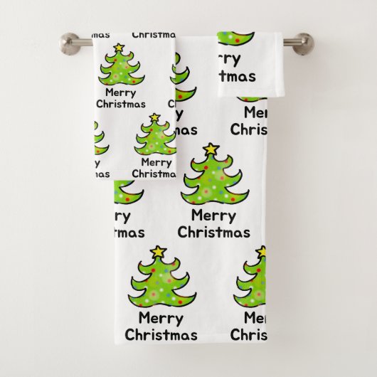 メリークリスマスの幻想的なツリーデザイン バスタオルセット (インサイチュ)