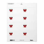 メリークリスマスの弓ラベル ラベル (フルシート)